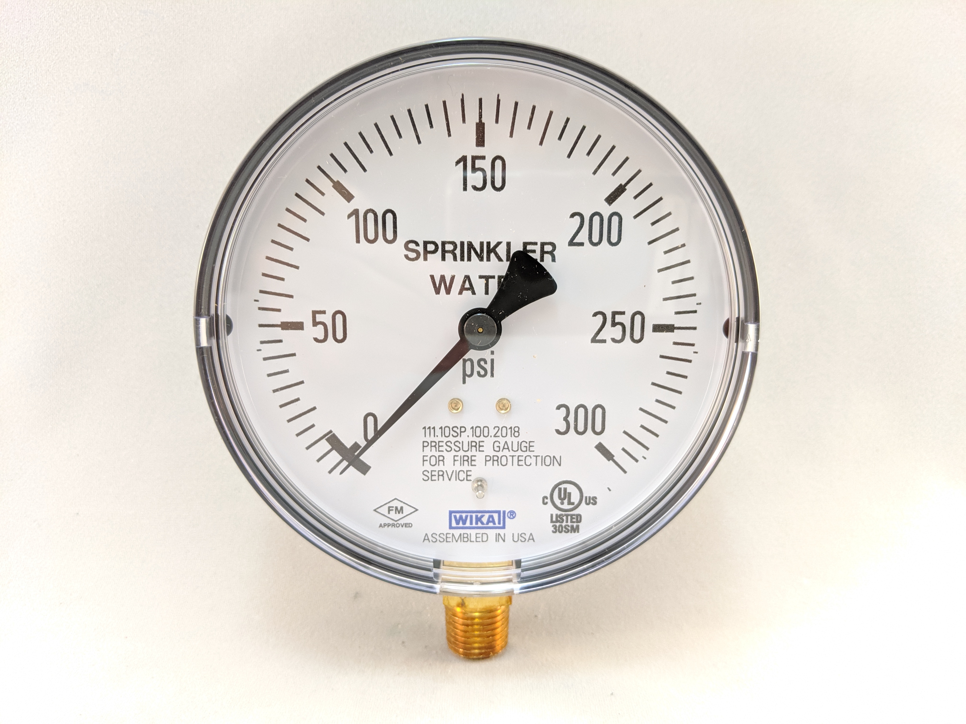111.10S 4.0" 0..300 psi 1/4 NPT lower mount, Sprinkler Gauge