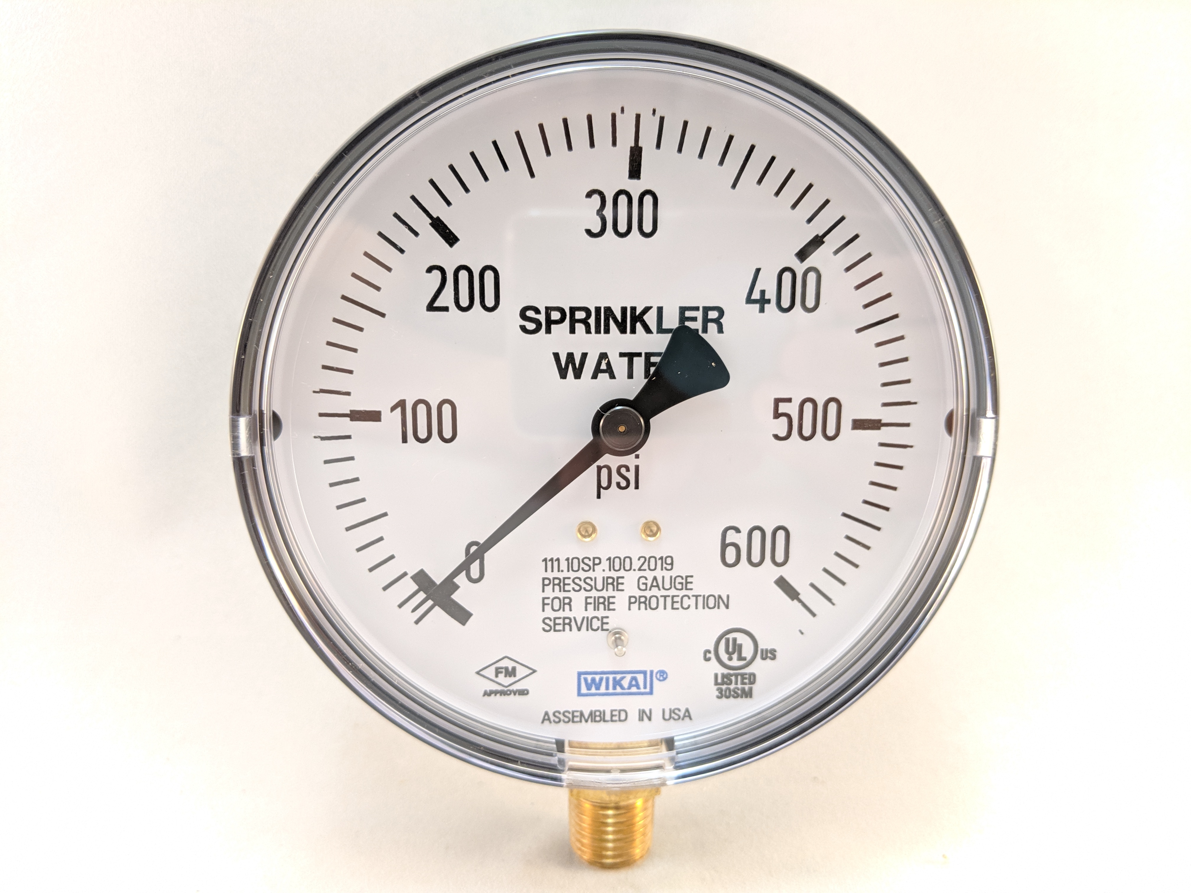 111.10S  4.0"  600 psi  1/4 NPT  lower mount Sprinkler Gauge