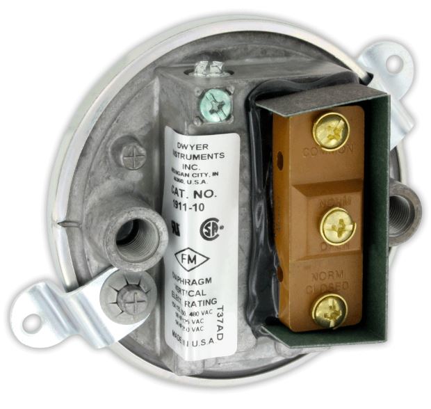 LOW DIFFERENTIAL PRESSURE SWITCH .15 TO .5" WATER COLUMN