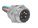 RSF 61-1M, MALE 7/8" MINIFAST FRONT MOUNT RECEPTACLE, 6 WIRE, 1M LENGTH