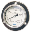 Wika 213.53 Series Industrial Brass Liquid Filled Pressure Gauge, 0 to 300 PSI, 1/4" NPT Center Back Mount, SS Front Flange