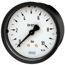 Wika 111.16 Series Dry Pressure Gauge, 1.5" Dial, 0 to 30 psi (kPa), 1/8 NPT Brass Center Back Mount, Round U-Clamp Bracket, *STEAM* ABOVE POINTER AXIS