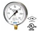 Wika 111.10SP Series Fire Sprinkler Gauge, 4" Dial, 1/4" NPT Brass Lower Mount, 300 PSI "Sprinkler Water" Range