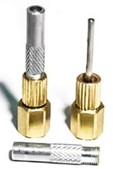 PETE'S PLUG NEEDLE ADAPTER, 1/8" DIAMETER PROBE, 1/4" NPT FEMALE, BRASS