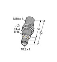Turck Inductive Sensor, With Extended Switching Distance (BI8U-EM18-AP6X-H1141)