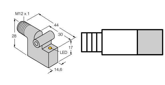 Turck Magnetic Field Sensor, For Pneumatic Cylinders (BIM-IKE-AP6X-H1141 W/KLI3)