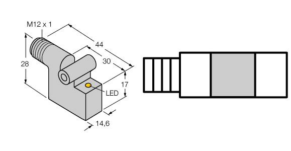 Turck Magnetic Field Sensor, For Pneumatic Cylinders (BIM-IKT-AD4X-H1141 W/KLI3)