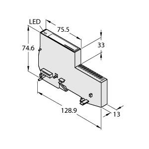 Turck BL20 Economy Module, 8 Digital Outputs, PNP, 0.5 A (BL20-E-8DO-24VDC-0.5A-P)