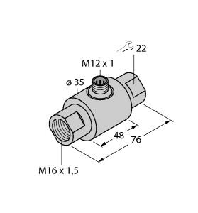 Turck Flow Monitoring, Inline Sensor without Integrated Processor (FCI-D03A4-NA-H1141/M16)