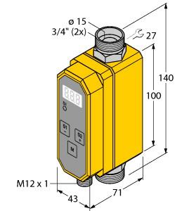 Turck Flow Rate Measurement, Inline Sensor with Integrated Processor (FTCI-3/4D15A4P-2UP8X-H1141)