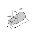 Turck Accessories, Adapter Hollow Shaft/Solid Shaft, For Angle Sensors RI-QR14 (HSA-M8-QR14)
