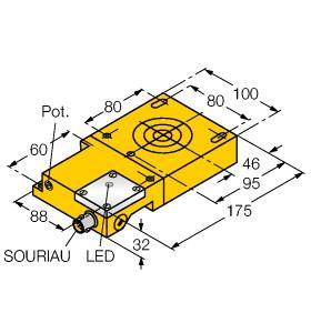 Turck Inductive Sensor, Rectangular Sensor (NI40F-S32SR-AP44X-S1131)