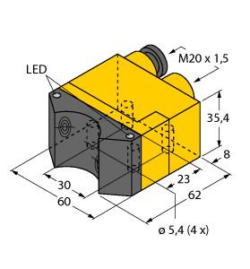 Turck Inductive Sensor, For Rotary Actuators (NI4-DSU35TC-2AP4X2)