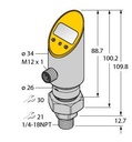 Turck Pressure Transmitter (Rotatable), With Analog Output and PNP/NPN Transistor Switching Output, Output 2 Reprogrammable as Switching Output (PS250R-503-LI2UPN8X-H1141)