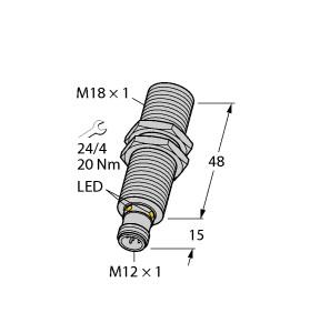 Turck Ultrasonic Sensor, Diffuse Mode Sensor (RU100U-M18M-UP8X2-H1151)