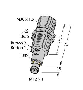 Turck Ultrasonic Sensor, Diffuse Mode Sensor (RU130U-EM30E-LIU2PN8X2T-H1151/3GD)