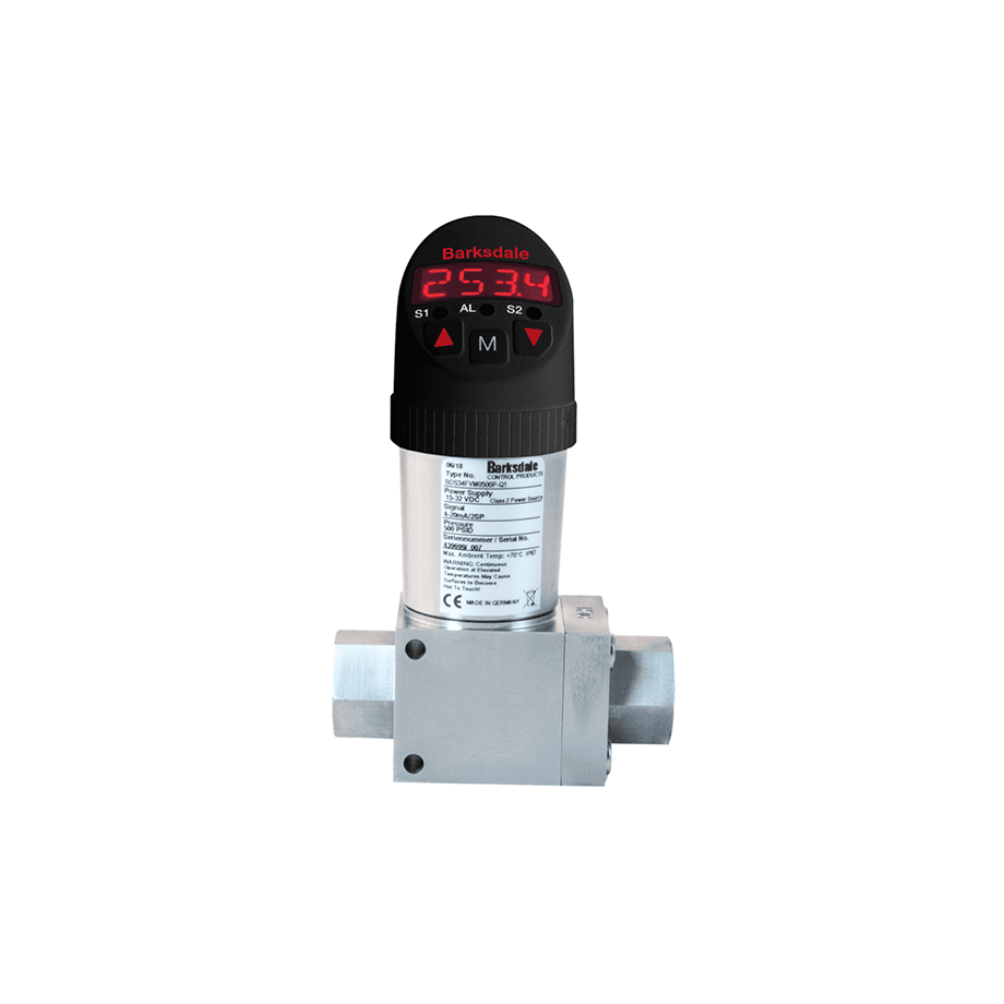 Barksdale BTS3000 Electronic Dual Temperature Switch, Dual Switch, 1/4" NPT, No Seal, M12 Conn, 6" Probe, 0 to 100 °C