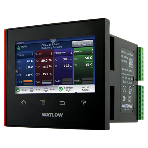 F4T Touchscreen, Data Logging, 100-240VAC, No Logo, 1 Control loop, No Populated Flex Modules