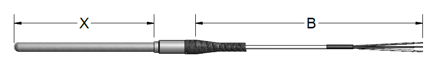 | OBSOLETE | 3 WIRE RTD 1/4"OD X 6"LONG 316SS SHEATH W/30' LEADWIRE, RFJB0TK060BB300