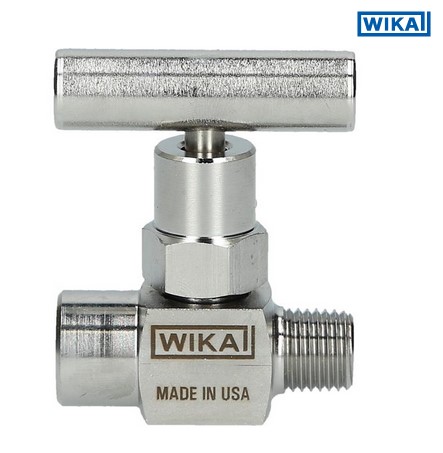 Wika 910.11.100 Series Mini Hard Seat Needle Valve, T Handle, Carbon Steel, 1/4" NPTF to 1/4" NPTM, 0.172" Orifice