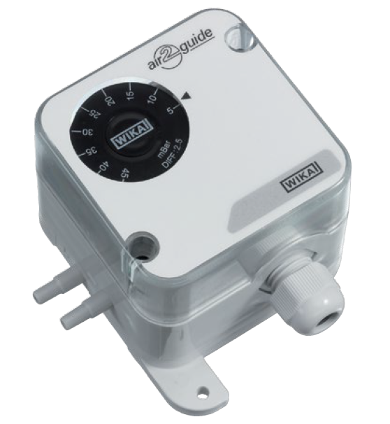 Wika A2G-40 air2guide - differential pressure switch Scale range: 0,12 inWC...2 inWC (40395437)