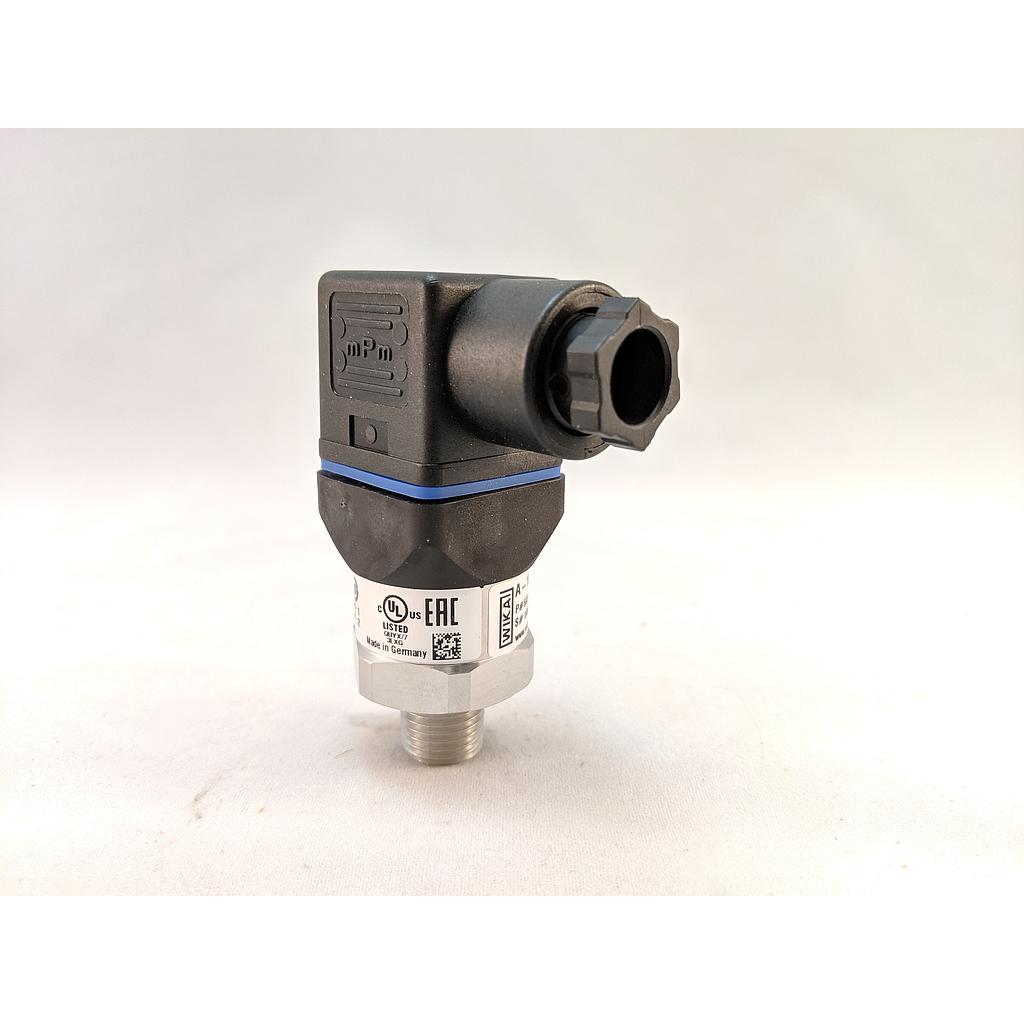 WIKA A-10, 0-5 psig, 1/4 NPT, 4-20 mA, 2-wire, Hirschman Connector