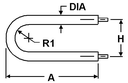 Watlow Watrod Heater, Double Ended