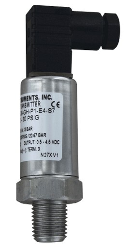 Industrial pressure transmitter, 0.25% accuracy, general purpose housing, 1/2" male NPT, 9' of cable, 4-20 mA, range 0-100 psi