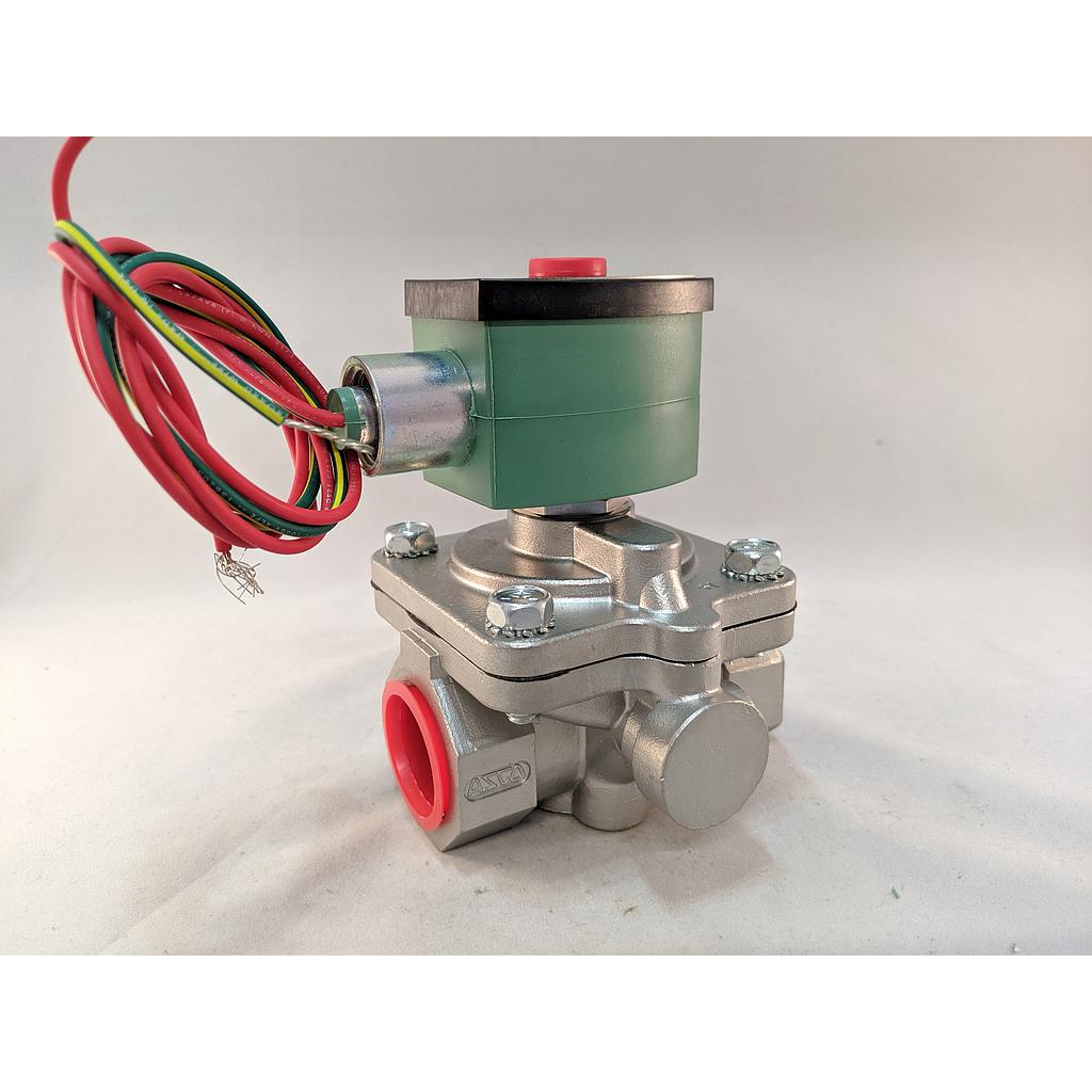 ASCO SOLENOID VALVE SS BODY; 1" NPT 2 WAY NC,  VITON O-RINGS, 24VDC