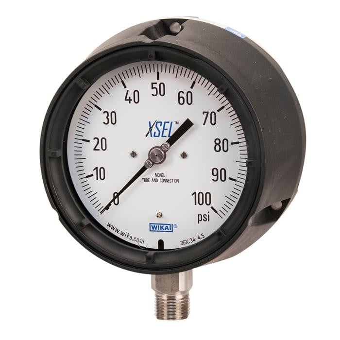 Wika 262.34 Series Industrial Monel Dry Process Gauge, 0 to 7500 psi