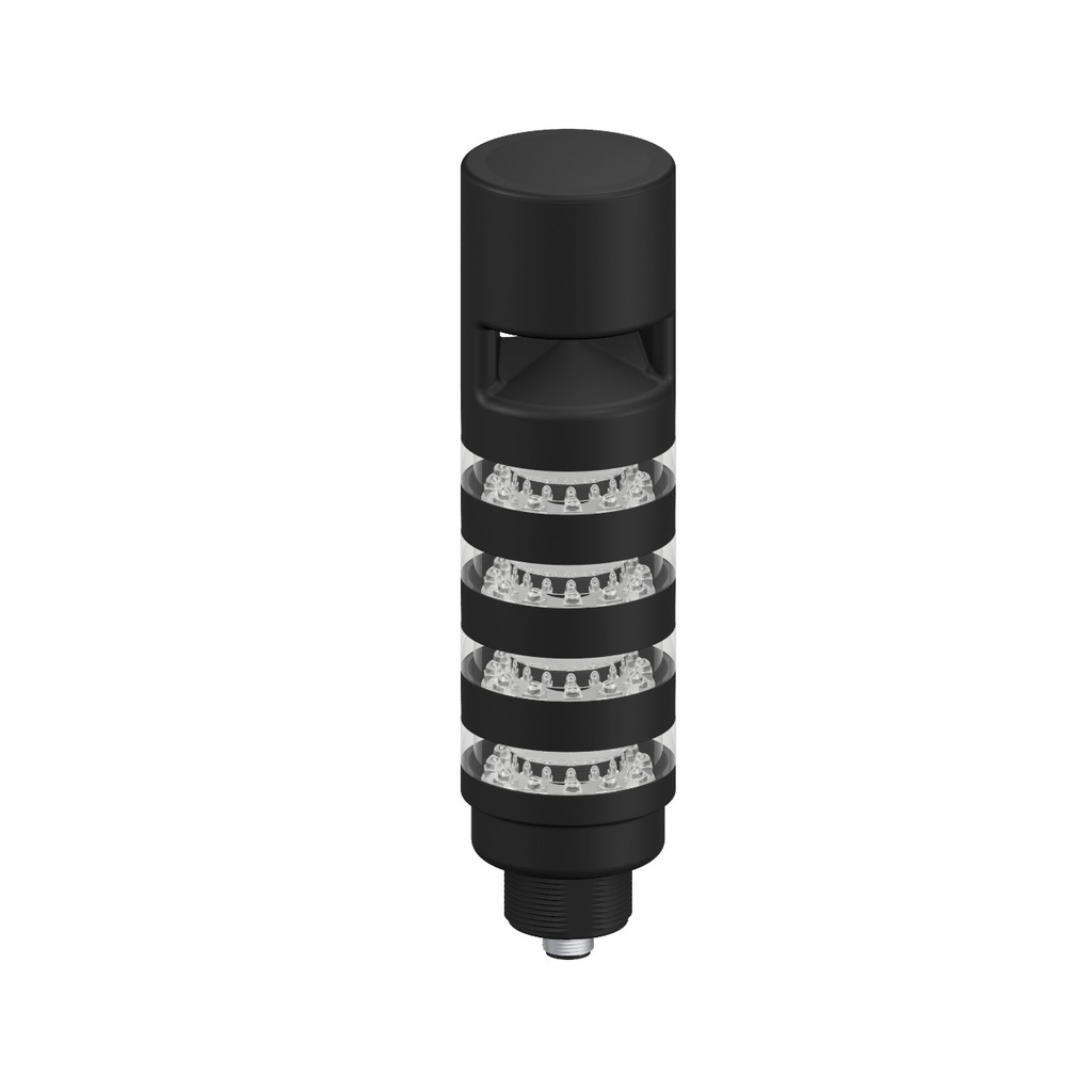 Tl50 Pro Tower Beacon Light With Io-Link, Sealed Omnidirectional Audible Indicator W/ Intensity Adjust, Black Housing: 4 Lighted Segments (TL50BL4AOSIKQ)