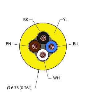 Turck Instrumentation Tray Cable, Reelfast™ Bulk Cable (YEL,PVC,4X18,ITC,MSHA,V2)
