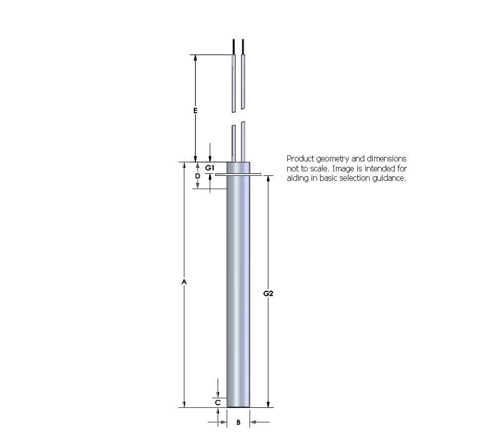 Watlow .75" Diameter Firerod Heater, 8.5" Long, 3000 Watts, 240 VAC