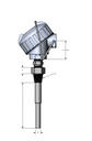 Watlow 2-Wire Rtd w/Cast Alum Connection Head, 3.5" SS Spring Loaded Sheath, 1/2"NPT w/Thermowell