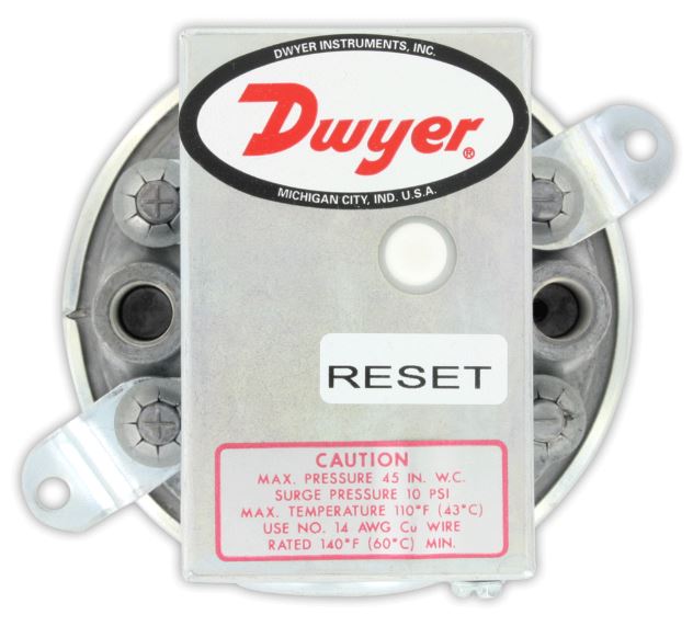 LOW DIFFERENTIAL PRESSURE SWITCH, 0.07"  TO 0.15" WATER COLUMN W/CONDUIT, W/HP BACK PORT (copy)