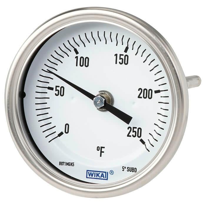 Wika TG.53 Series Bimetal Thermometer, -40 °F to 120 °C