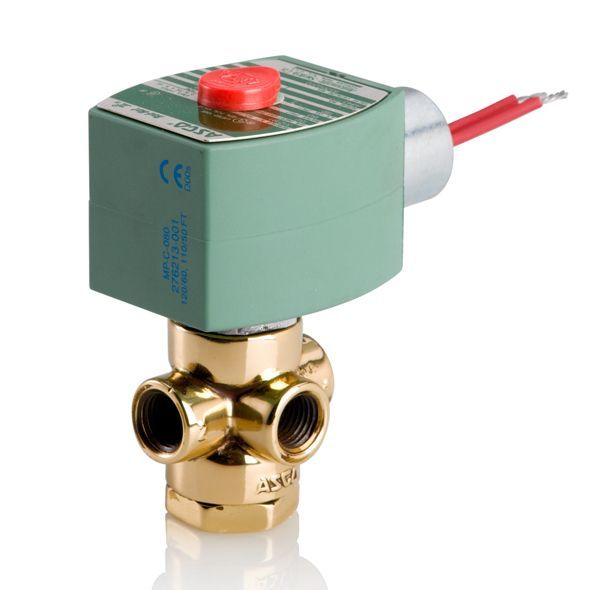 1/4" NPT 3 WAY NORMALLY OPEN,  SOLENOID VALVE,  BRASS BODY