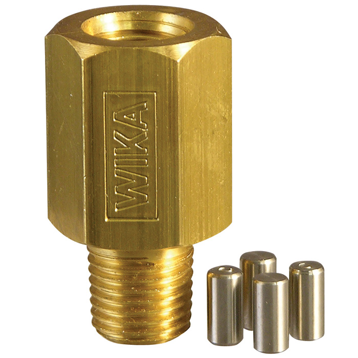 Wika 910.12.100 Series Porous Snubber, Stainless Steel, 1/2" NPTM to 1/2" NPTF, 15000 psi