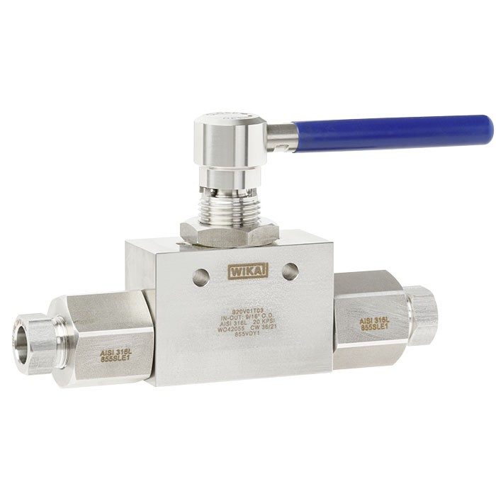 Wika Series HPBV High Pressure Ball Valve, 316L SS, 3/8" NPTF to 3/8" NPTF, 15000 psi, 0.25 in. (6.4 mm) Bore