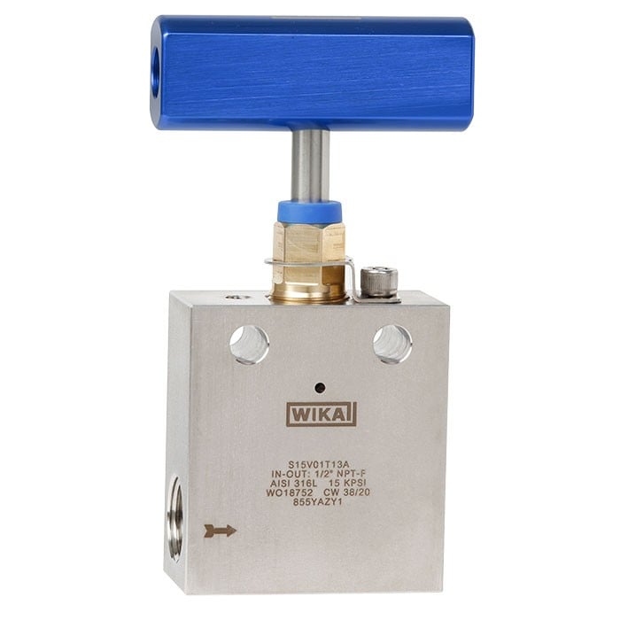 Wika HPNV Series High Pressure Needle Valve, 316L SS, 9/16" Coned & Threaded, 20000 psi Pressure Rating