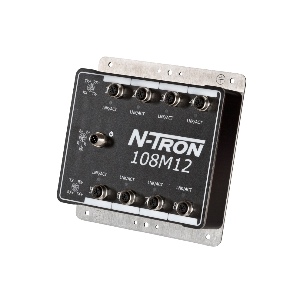 100 Series, 8-Port, N-Tron 108M12 IP67 Rated Unmanaged Industrial Ethernet Switch