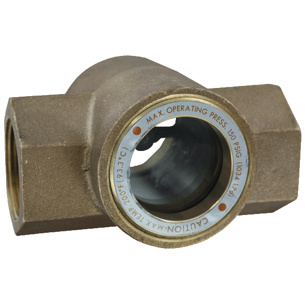 SIGHT FLOW INDICATOR 2" SINGLE WINDOW BRONZE BODY, ABS IMPELLER