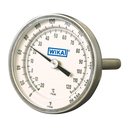 Wika TI.20 Series Bimetal Thermometer, 50/400F, 1% Accuracy, Glass Window, 1/4"npt PROCESS CONNECTION, 5" STEM. 2" BACK MOUNT