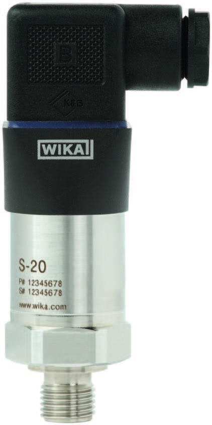 Wika S-20 Pressure Transmitter, 0-2.5 Bar, 4-20mA, 1/2" NPT