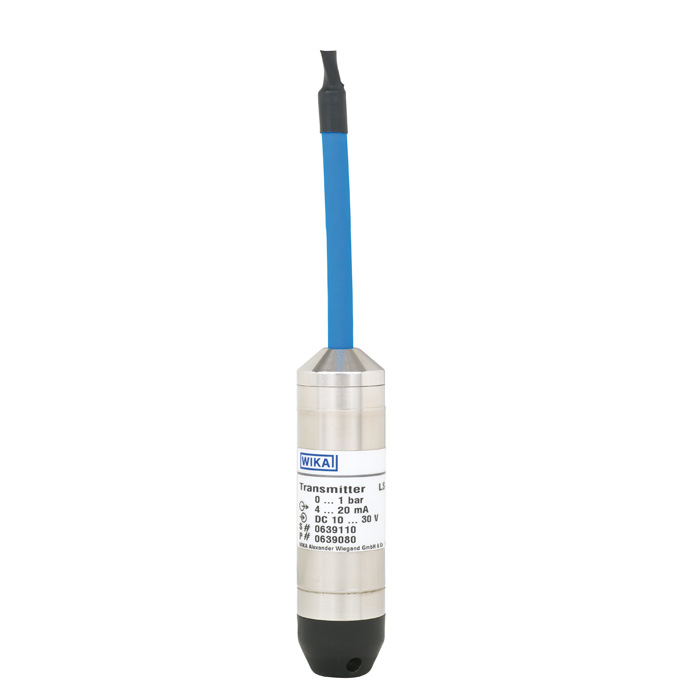 Wika Intrinsically Safe Level Probe Model IL-10 Submersible Liquid Level Transmitter, 150" H2O, 20 ft Cable