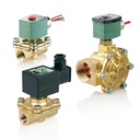 210 Series Solenoid Valve (8210), 1/2" NPT, 120 VAC, Brass, 2 Way-2/2 NC , Manual Operator