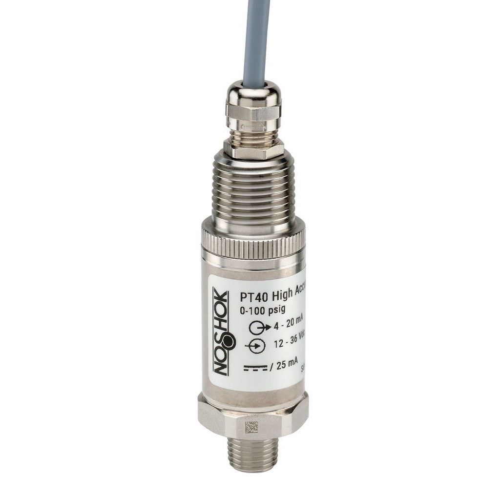 High Accuracy Fixed Range Pressure Transmitter, 0-10PSI, 4-20mA 2 Wire, 1/4"NPT, Integral 3FT cable, Integral Orifice