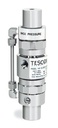 Tescom SJS Series Pressure Regulator, Screwdriver Adjustment, 316SS Body, 500 PSI Max Outlet, Viton (FKM) O-Ring Material, Cobalt Chrome Nickel Alloy Diaphragm, PTFE/Vespel Seats, No Fittings, Inlet/Outlet/Vent 1/4" NPT, 90 Degree Vent, -05 Mod: 250 PSI Bias Spring, With Fittings Installed (Operating Inlet Pressure Must Be Over 500PSI For This Model) + 42MW Isolator Installed