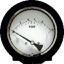 Mid-West 120 Aluminum Differential Pressure Gauge, 2.5" Dial, 0 to 3000 psig, 1/4 NPTF Back Mount