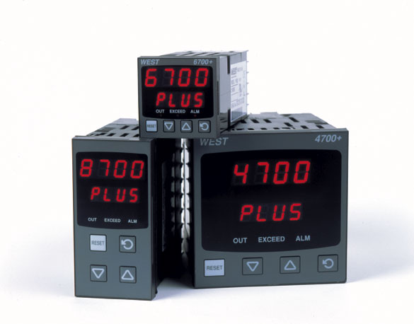 West 6700+ Limit Control, 1/16 DIN, Universal Input, Latching Limit Relay, Relay Output 2, 100-240VAC,